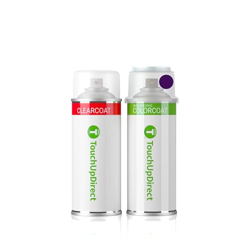 TouchUpDirect Car Paint Touch Up Spray Kit – Compatible with Chevrolet GXL/WA134H Hysteria Purple Metallic Exact Match Auto Paint Kit with Car Color Spray and Clearcoat, for Repainting or Scratch Repair, Essential Kit
