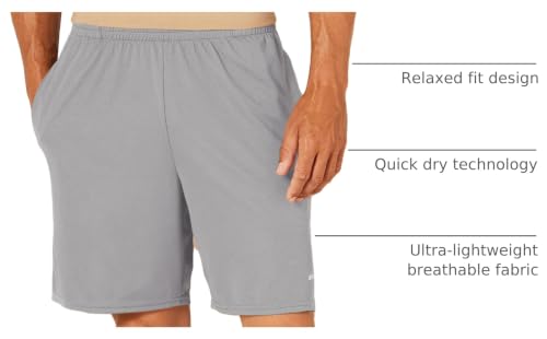 Image of Amazon Essentials Men's Athletic Basketball Gym Shorts, Breathable Moisture Wicking Loose-Fit with Elastic Waist, Pack of 2