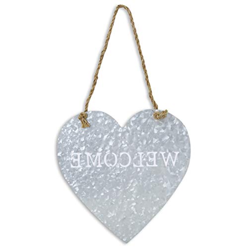 Cheung's Fp-3389 Metal Heart Shaped "Welcome" Hanging Galvanized Sign #TOP4