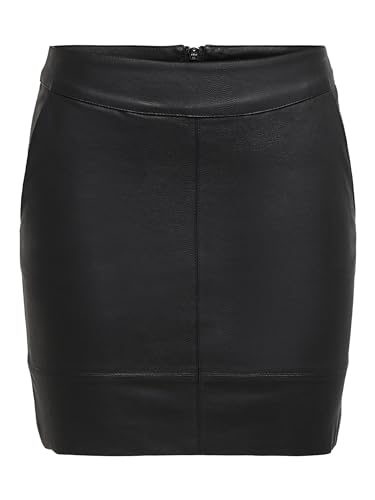 Only Onlbase Faux Leather Skirt Otw Falda, Negro (Black Black), 38 para Mujer