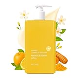 MED Vitamin C & Turmeric Brightening Body & Face Cream – Squalane & Shea Butter – Fades Dark Spots, Age Spots & Hyperpigmentation – Firming Anti-Ageing Moisturiser – Jasmine Scent – Vegan – 300ml
