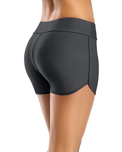 ALove Swim Shorts Womens Stretchy Sporty Bathing Suit Bottoms Side V Slit Boyshorts Swimsuit Board Shorts