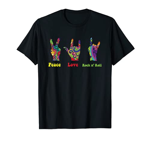 Peace Love Rock and Roll Hippie Hippies Retro Hippy Gift ...