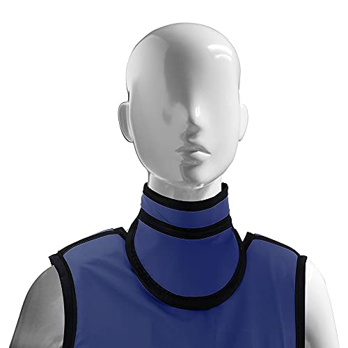 Thyroid Shield/Collar Visor Comfort Design Light Weight X-Ray Protection 0.5mm PB (Navy)