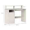 HOMCOM Scrivania PC con Supporto per Monitor, Scrivania per Computer Moderna con Armadietto e Ripiani per Casa e Ufficio, 108x50x94 cm, Crema #2