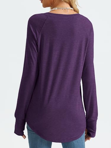 Image of AUTOMET Womens Long Sleeve Tunic Tops Crew Neck Casual Loose Fit Shirts