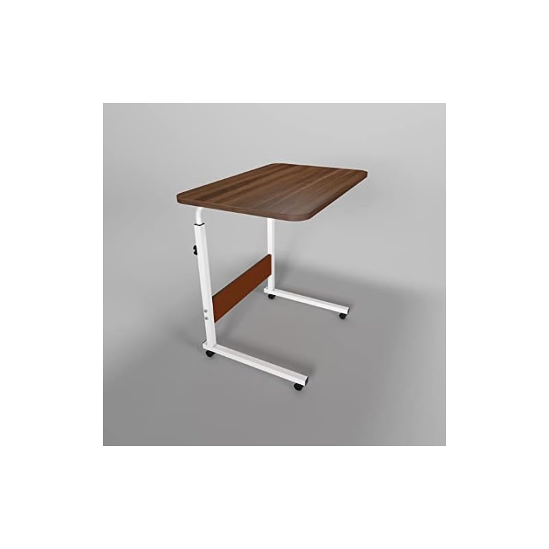 Homeland Design your Heritage Multi Purpose Laptop Table | Wooden Table with Adjustable Height, Wheels | Brown (60 X 60 X 40 Cm) - Image 4
