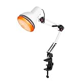 LENJKYYO 150W Infrarotlampe Rotlichtlampe Wärmelampe, Höhenverstellbar & Zusammenklappbar, Rotlicht mit 360°Einstellbar, Rotlichttherapiegerät zur Schmerzlinderung für Zuhause (Weiß)