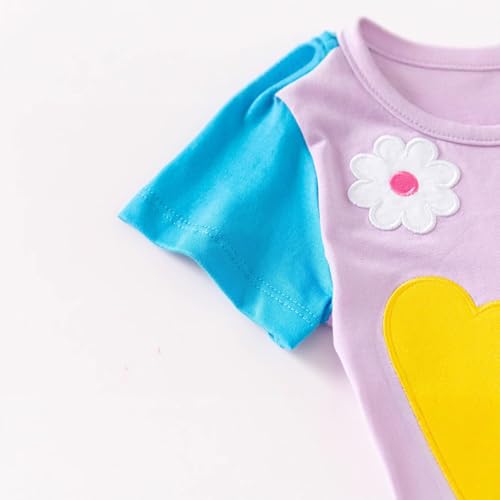 Girls Short Sleeve Cotton Summer Cute Rainbow Dress Kids Baby Toddler A-Line Princess Casual Party Dresses for 2-7 Years2