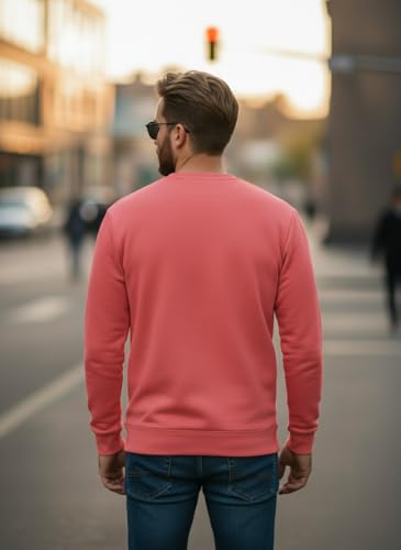 Image of Mack Jonney Men Regular Fit Fleece ||Black||Round Neck Solid||Sweatshirt-JM3911
