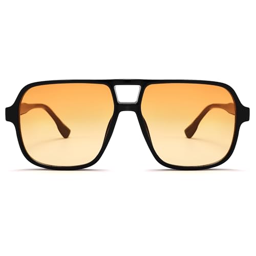 Pro Acme Retro Aviator Sunglasses Women Men,Vintage Square 70s Flat Trendy UV400 Protection Shades