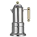 Caffettiera Moka con Piano Cottura, Caffettiera Espresso in Acciaio Inox con Valvola di Sicurezza 4 Tazze (50 Ml/tazza)