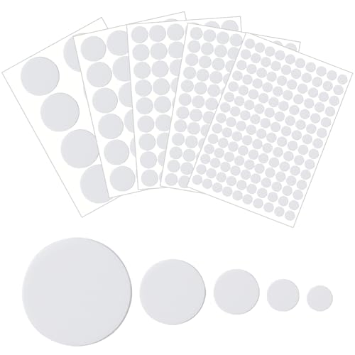 ZFKXGS 322 Piezas Tapas Embellecedoras Blancas 12mm 15mm 21mm 30mm 50mm Tapa Tornillos Tapones para Ocultar Agujeros PVC Pegatinas Autoadhesivas para Agujeros de Tornillo en Pared Mueble Armario Mesas