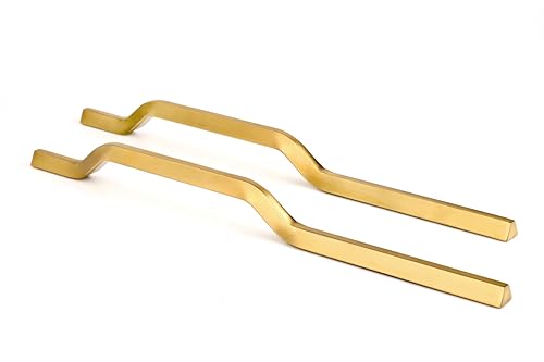 Image of 12 Inches Brushed Gold Finish Long Stainless Steel Cabinet Wardrobe Door Handles, Pull Handles for Wardrobe and Kitchen, Long Drawer Handles Stainless Steel for Furniture (Pack of 4)