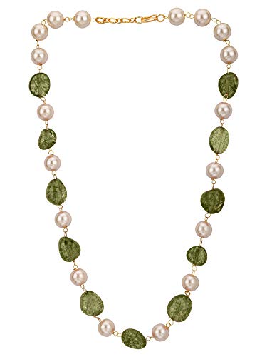 Efulgenz Indian Bollywood Green Tourmaline Pearl Beaded Strand Bridal Necklace Wedding Jewelry