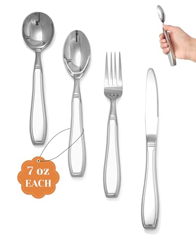 Comparison: Best Weighted Silverware For Tremors 9 BaseSmall 4-Piece Weighted Utensils for Tremors and Parkinsons (7 oz Each) - Weight Silverware for Hand Tremors, Weighted Utensils for Hand Tremors, Adaptive Utensils for Elderly