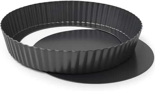 MGE - Moule à Tarte 26 cm - Moule à Quiche avec Fond Amovible - Plat à Quiche - Moule Tartelette - Moules à Gâteaux Rond - Revêtement Antiadhésif - Moule à Flan...