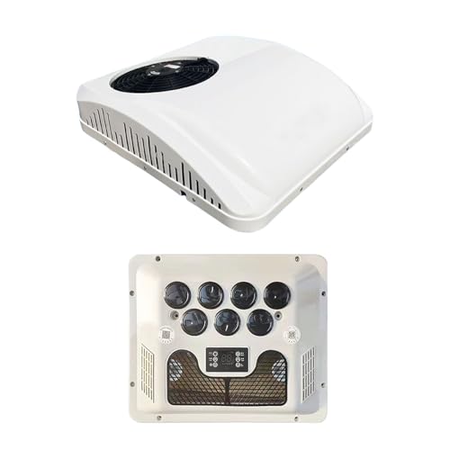 NEKPOKKA 12V DC Roof Air Conditioner, 8875BTU Cooling/Heating, 600W, 12V Battery Powered, App Control, Aluminium Alloy Core, Suitable for Trucks, RVs, Buses, etc.