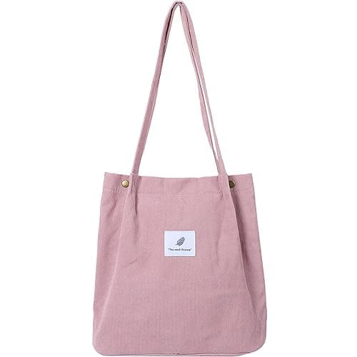 Maraxis Totes Bag for Women Girl Canvas Shoulder Cord Purse with Inner Pocket For Work Beach Lunch Travel School Big Capacity Shopping Bag