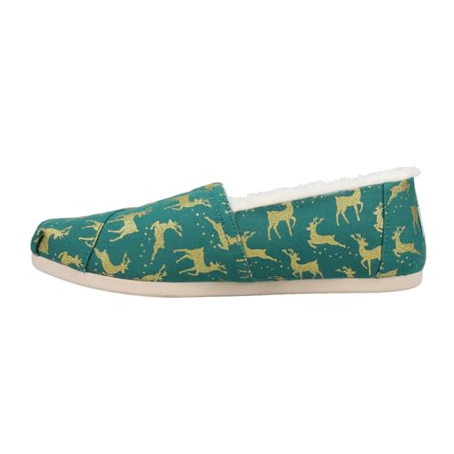 TOMS Womens Alpargata Graphic Cozy Slip On Flats Casual - Green3