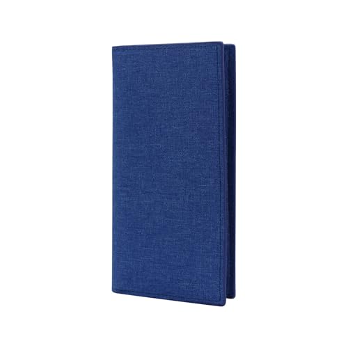 AfitLulu Canvas Long Wallet for Men, Credit Card Wallet for Men Ultra Thin and Lightweight Card Holder Wallet with Multi Slot and ID Window for Cards, Checkbooks (Blue)