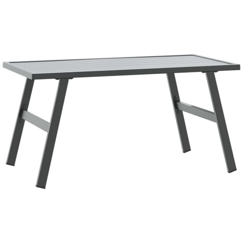 vidaXL Outdoor Coffee Table, Stylish Garden Table for Balcony, Patio, Yard, and Terrace – Perfect Dining Table for Drinks and Snacks, Black Steel