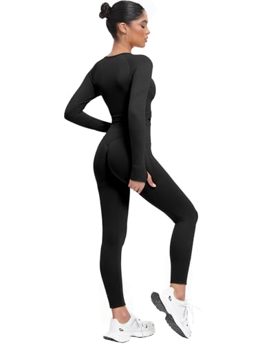 JBT Workout Set for Women Two Pieces for Long Sleeves Workout Sets, Seamless High Waist Leggings for Women3