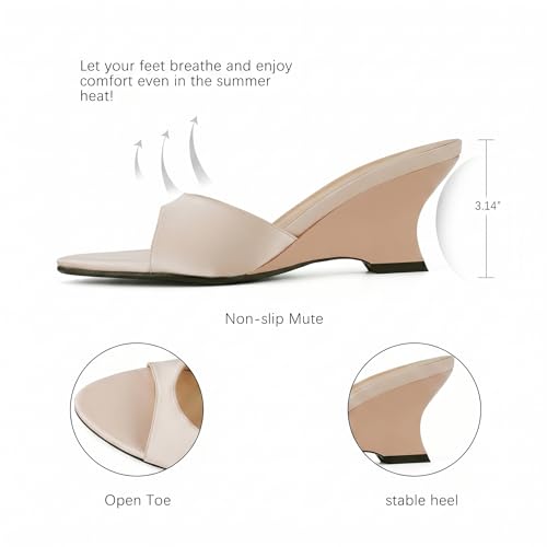 Image of QIV Leopard Kitten Heels Pointed Toe Mule Heels for Women Open Toe Kitten Heel for Party Dressy Wedding