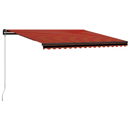 vidaXL Markise Einziehbar Handbetrieben Wasserabweisend Balkonmarkise Gelenkarmmarkise Sonnenschutz Terrasse Balkon Aluminium 450x300cm Orange Braun