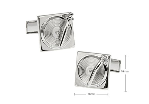 Mrcuff Turntable Record Player Dj Pair Cufflinks In A Presentation Gift Box & Polishing Cloth #TOP1