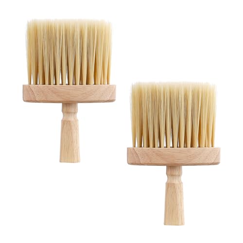 NUZAMAS - 2 cepillos de madera para limpiar ranuras de ventana, cepillo para el polvo, cerdas suaves, mango de madera, cepillo para el polvo, boquilla para juntas, cepillo para casa, teclado, coche,