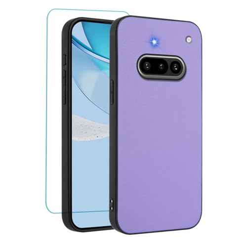 Coque Nothing Phone 3A en TPU souple violet antichoc avec film protecteur d'écran