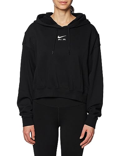 NIKE DV8048-010 W NSW AIR OS MOD CROP FLC HD T-shirt Women's BLACK/BLACK/WHITE Size M