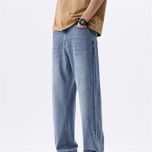 Men's Jeans Thin Loose Straight Denim Pants, Casual Fashion Comfortable Spring Fall Trousers3