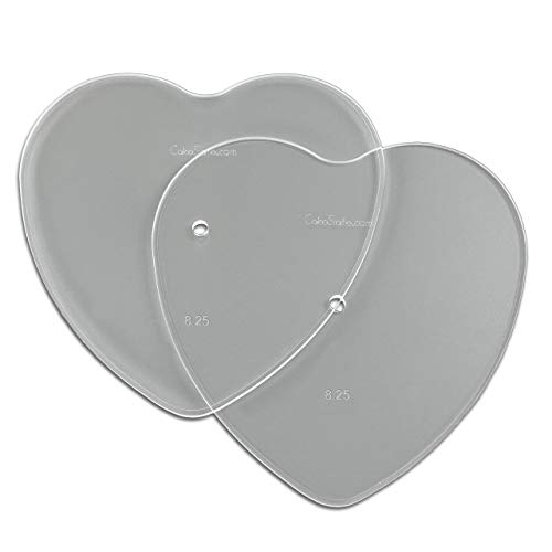 Cakesafe – 2-8.25” Heart Shaped Clear ¼” Acrylic Disks – Perfect Icing Tool To Smooth The Buttercream On Your Cakes