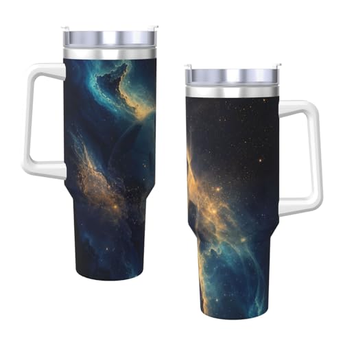 Vaso aislado de 40 oz t[strong]é[/strong]rmico Stellar Galaxy Soccer con asa resistente 4
