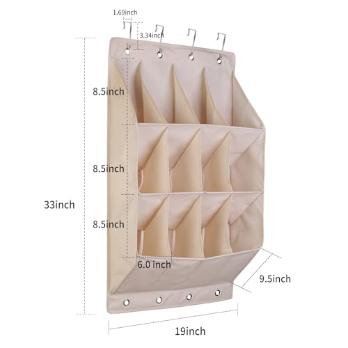 Mrooda Over The Door Shoe Organizer Hanging Shoe Organizer With 12 Large Pockets And 8 Metal Hooks Wall Shoe Rack thumb #1