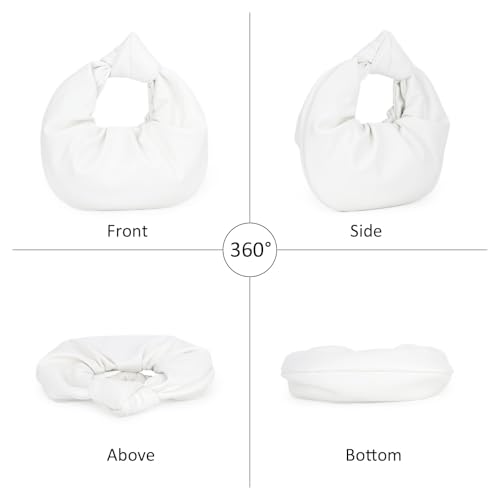 Image of Fecialy Women's Ruched Clutch Purse PU Leather Hobo Handbag Knot Formal Evening Bag Pleated Bag