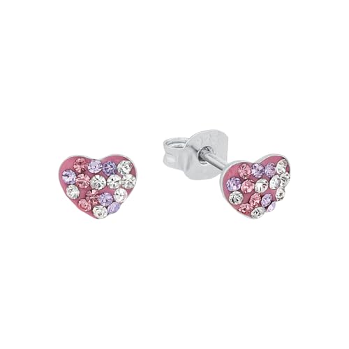 Prinzessin Lillifee Kinder-Ohrstecker Herzen 925 Silber Kristall...