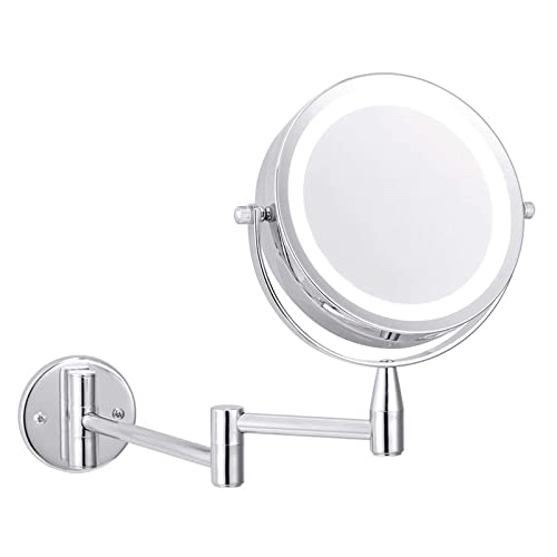 Miroir de maquillage double bras étendu rétroéclairé à double face 1X 5X