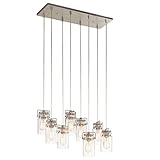 Kichler 42890NI Brinley 8-Light Pendant and Clear Glass Shades, Brushed Nickel Finish