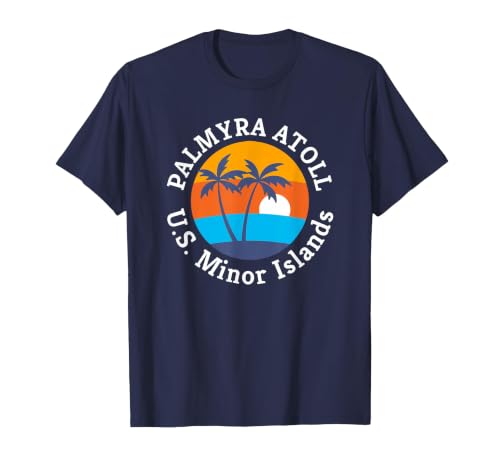 Palmyra Atoll Beach U.S. Minor Islands Summer Vacation T-Shirt, Men, Navy Blue, 5X-Large