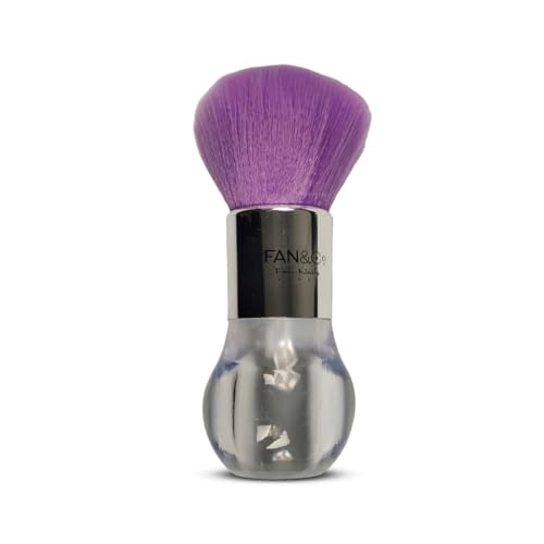 Pincel Espanador De Pó Fan Nails Cristal Roxo Unhas