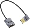 Cable Extensor HDMI de Ángulo Recto 8K Duttek 1 pie, cable coaxial ultrafino de 90 grados macho a hembra (48Gbps, 8K@60Hz, 4K@240Hz) compatible con Dynamic HDR, eARC, para GH5S, PS5, PC 2