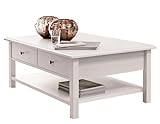 moebel-dich-auf Couchtisch KOPENHAGEN weiß 2 Schubkästen Landhausstil Sofatisch B/H/T 102 x 45 x 68 cm