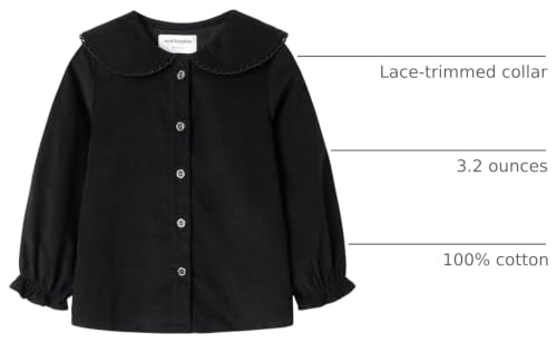 Image of Mud Kingdom Little Girls Corduroy Shirt Button Down Long Sleeve Lace Collar