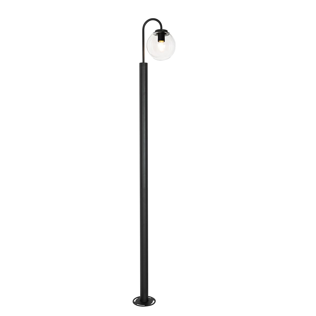 Qazqa Modern außen Laterne für den Garten - Sfera - Schwarz, max. 40W, Geeignet für LED, 200cm, IP44