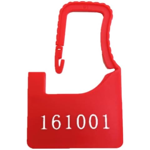 Numbered Security Plastic Padlock Seals Small Red 100 pcs per Bag Cover