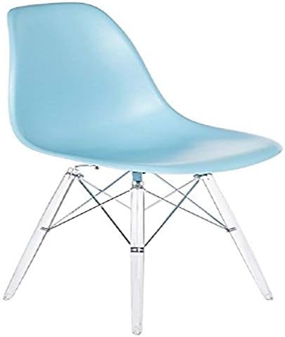 Stilnovo The Mid-Century Eiffel Dining Chair, Clear Leg/Blue Top