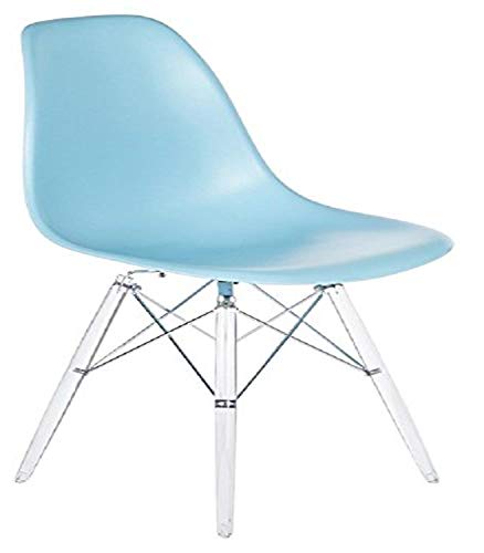 Stilnovo The Mid-Century Eiffel Dining Chair, Clear Leg/Blue Top #TOP2